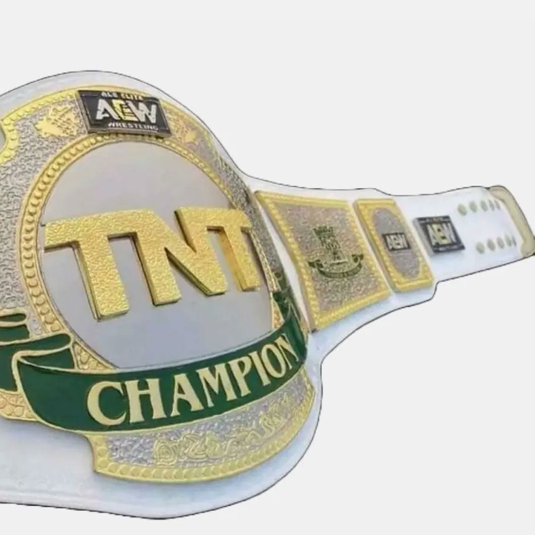 AEW TNT CHAMPIONSHIP BELT ALL ELITE WRESTLING TNT WHITE LEATHER REPLICA BELT - image 3 | DASH RACEGEAR