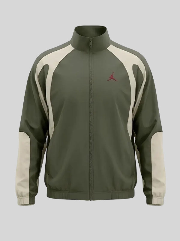 Undefeated x Air Jordan Stephen Curry Jacket Jacket unisex detail view 3 | Dash Racegear — Undefeated x Air Jordan olive green jacket, Curry-inspired athletic streetwear with bold clean design.