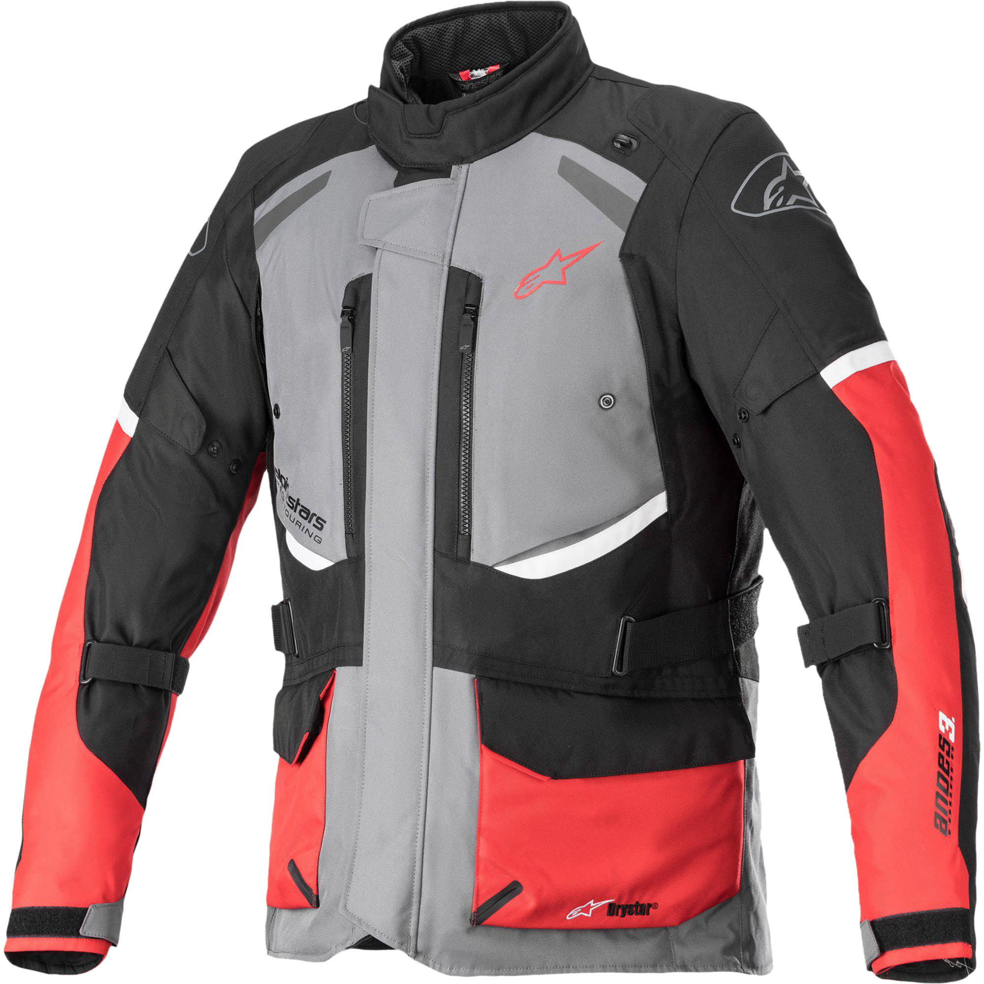 Alpinestars Andes V3 Drystar Textile Jacket - Dark Grey / Black / Bright Red by Alpinestars - clearance motorcycle jacket