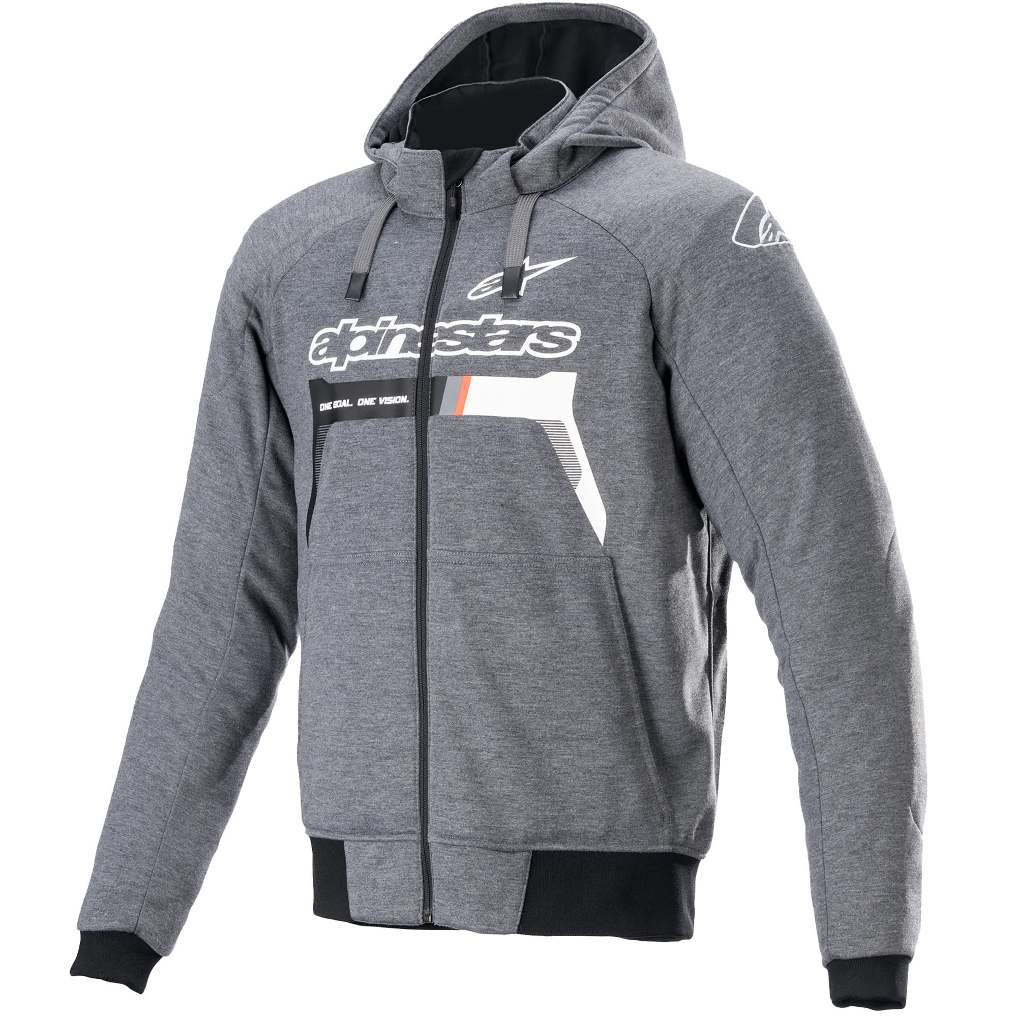 Alpinestars Chrome Ignition Hoodie - Melange Dark Grey / White by Alpinestars - clearance motorcycle jacket