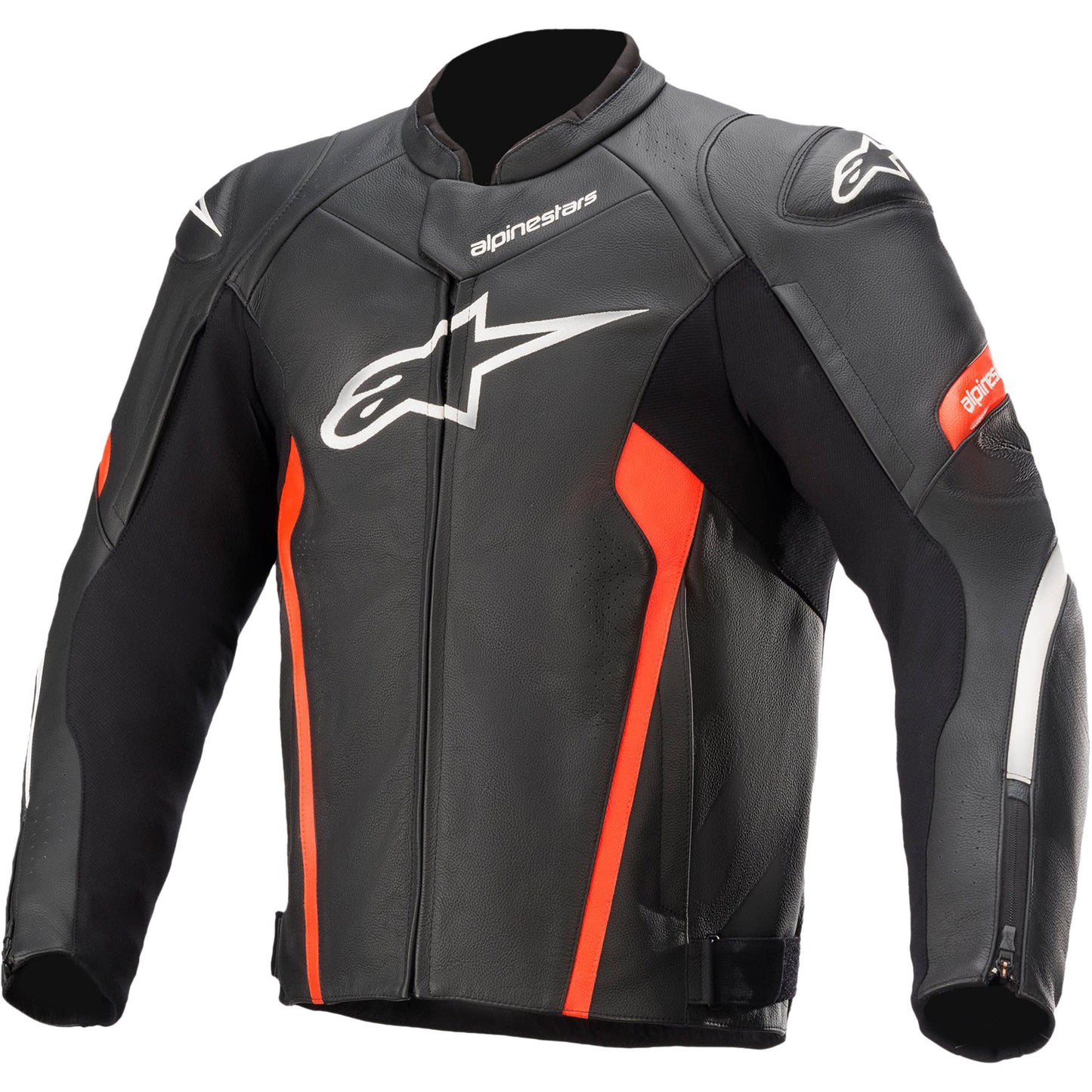Alpinestars Faster V2 Leather Jacket - Black / Red Fluo by Alpinestars - clearance motorcycle jacket