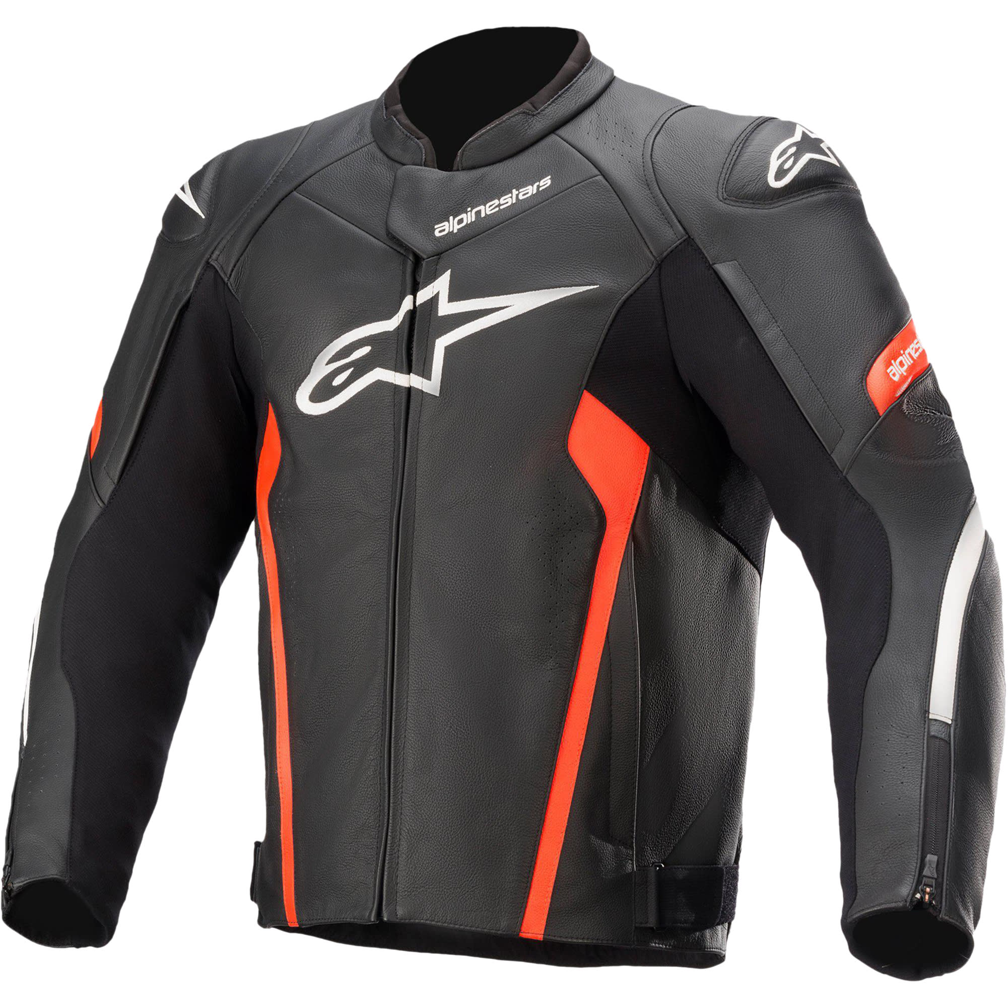 Alpinestars Faster V2 Leather Jacket - Black / Red Fluo by Alpinestars - clearance motorcycle jacket