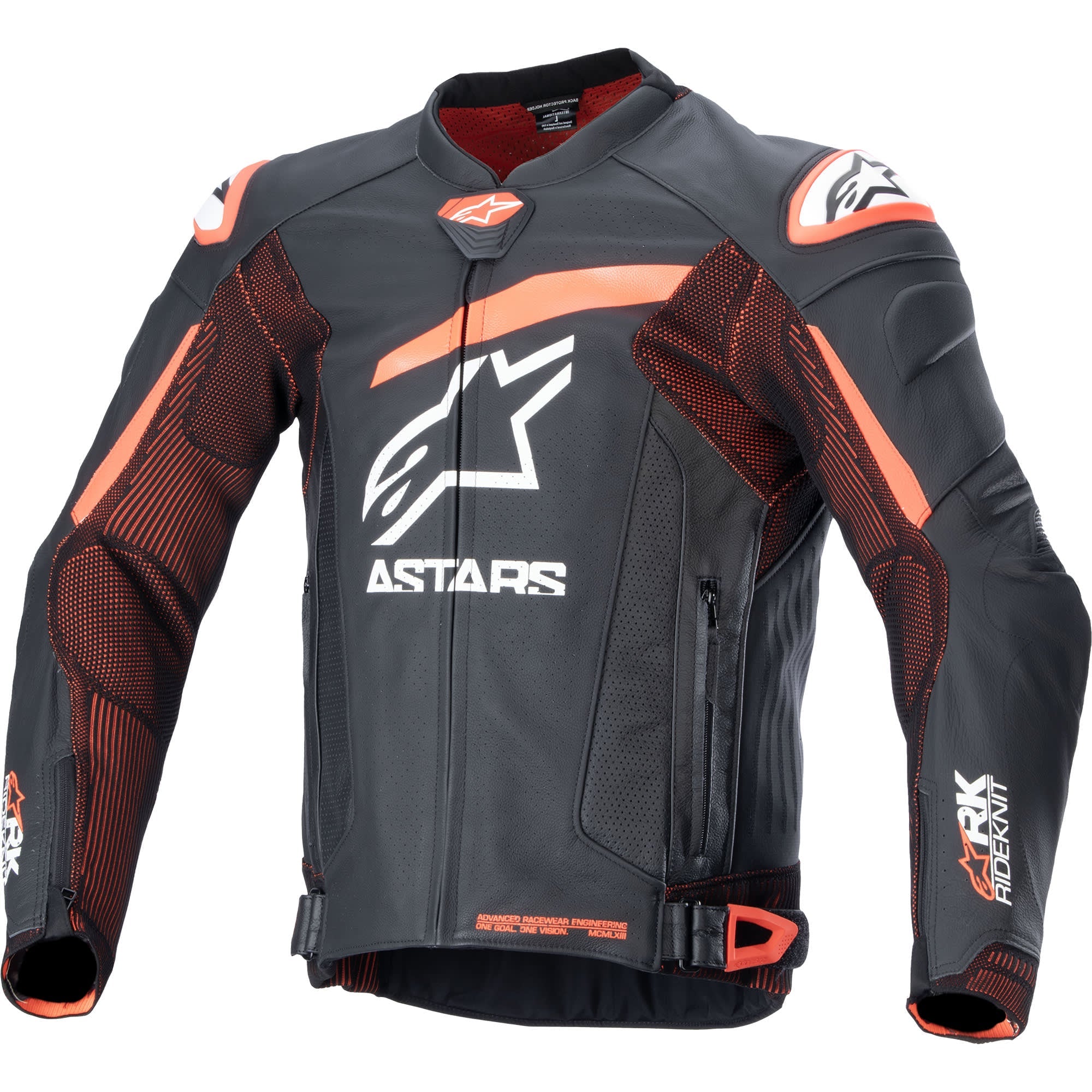 Alpinestars GP Plus R V4 Rideknit Leather Jacket - Black / Red Fluo / White by Alpinestars - clearance motorcycle jacket
