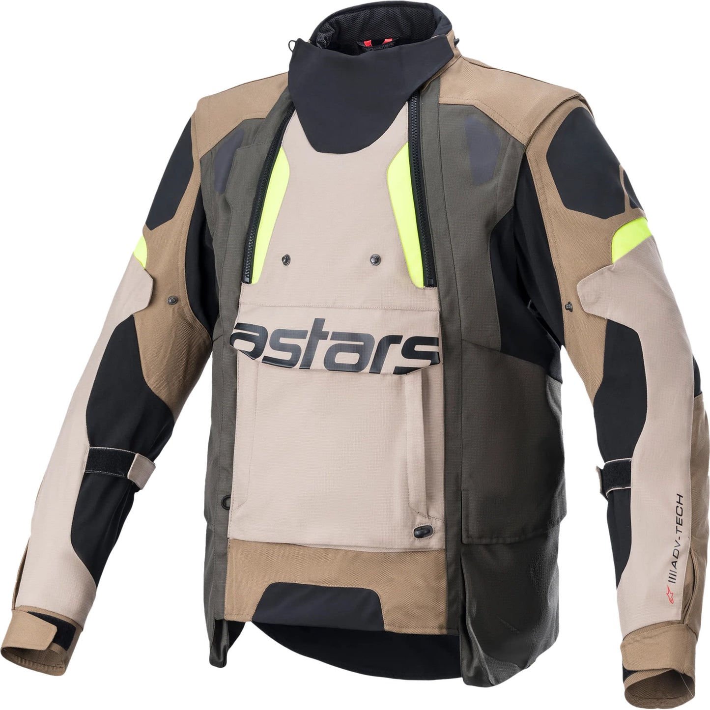 Alpinestars Halo Drystar Textile Jacket - Dark Khaki / Sand / Yellow Fluo by Alpinestars - clearance motorcycle jacket