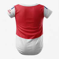 24/25 Arsenal Baby Bodysuit back view baby onesie by Dash Racegear
