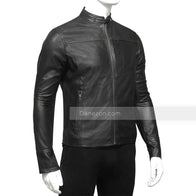Mens Black Cafe Racer Biker Jacket Biker Jacket men detail view 3 | Dash Racegear — Cafe Racer Black Jacket Mens