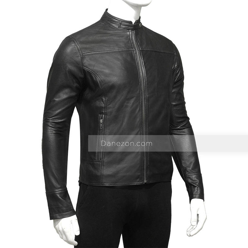 Mens Black Cafe Racer Biker Jacket Biker Jacket men detail view 3 | Dash Racegear — Cafe Racer Black Jacket Mens