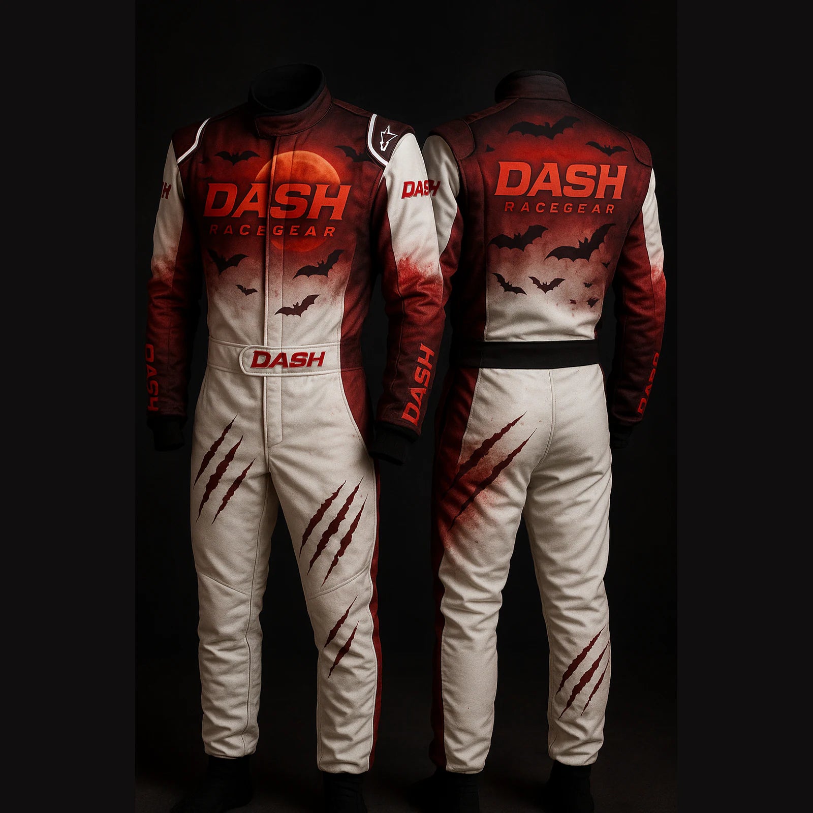 Blood Moon Bat Halloween Race Suit by Dash Racegear, product gallery view 2 of 2