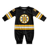 Boston Brunis - Hockey Baby Onesie Jumpsuit front view baby onesie by Dash Racegear