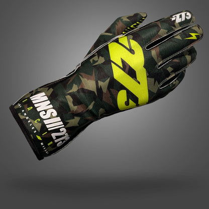 CAMO 3 Army/Black/Fluo-Yellow - Glove | DASH RACEGEAR
