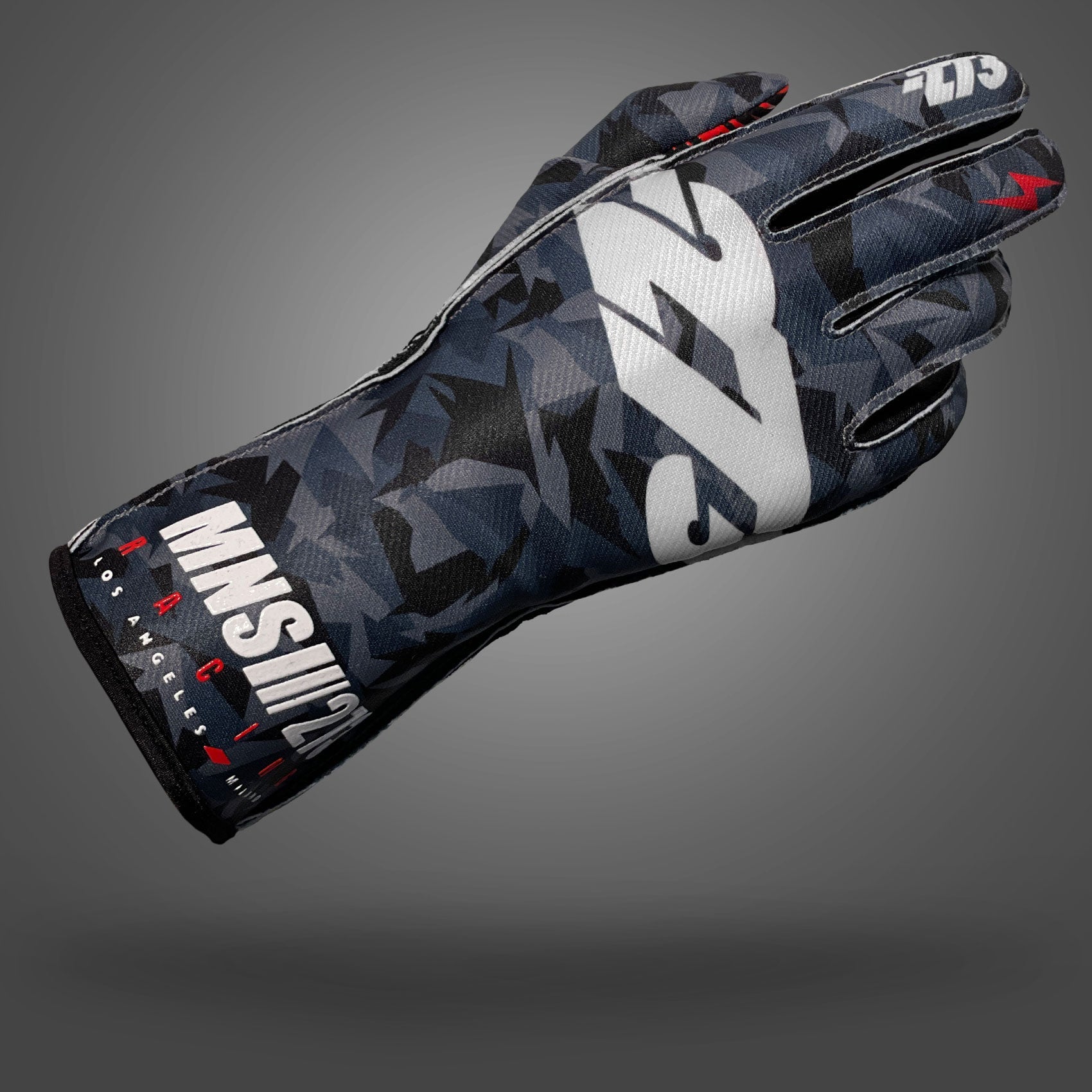 CAMO 3 Black/Gray/White - Glove | DASH RACEGEAR