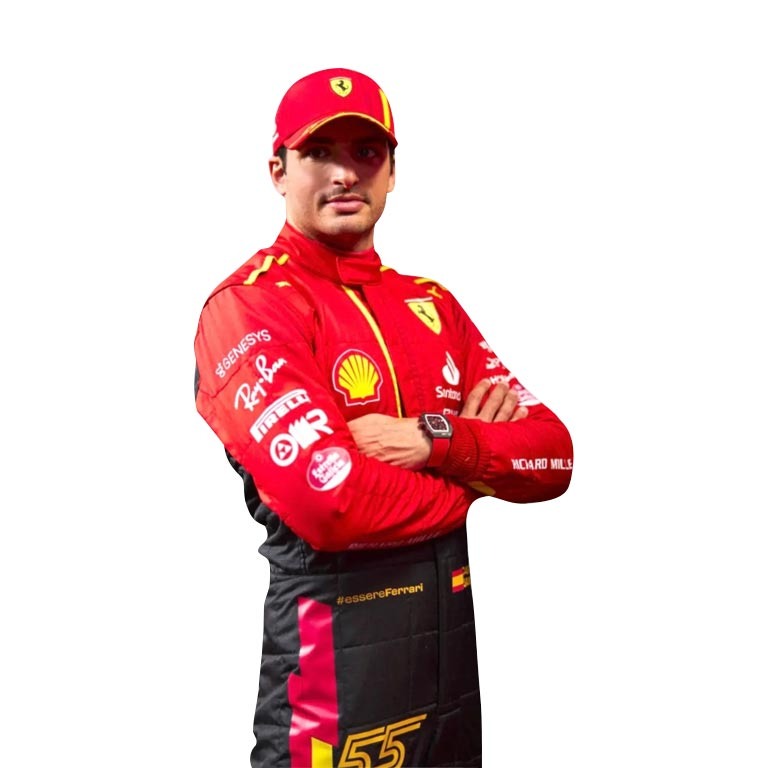 2023 Carlos Sainz Ferrari F1 Spain GP Replica Race Suit Dash Racegear product image 1