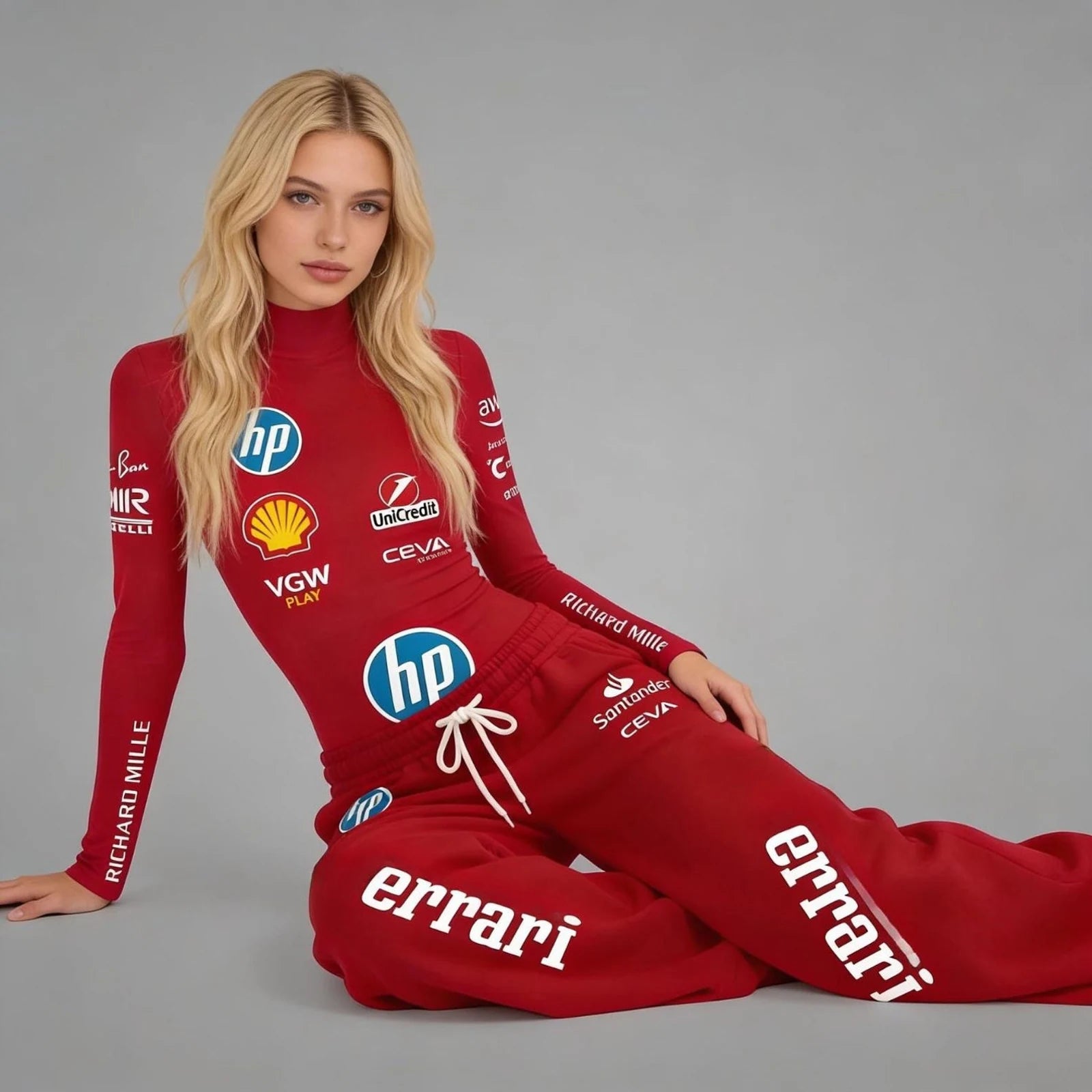Charles Leclerc 2026 F1 Women Bodysuit Onesie Racing Base Layer by Dash Racegear, front product view, design 7460
