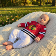 Chicago Blackhawks - Hockey Baby Onesie Jumpsuit lifestyle view for baby sports fans
