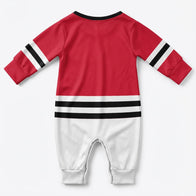Chicago Blackhawks - Hockey Baby Onesie Jumpsuit back view baby onesie by Dash Racegear