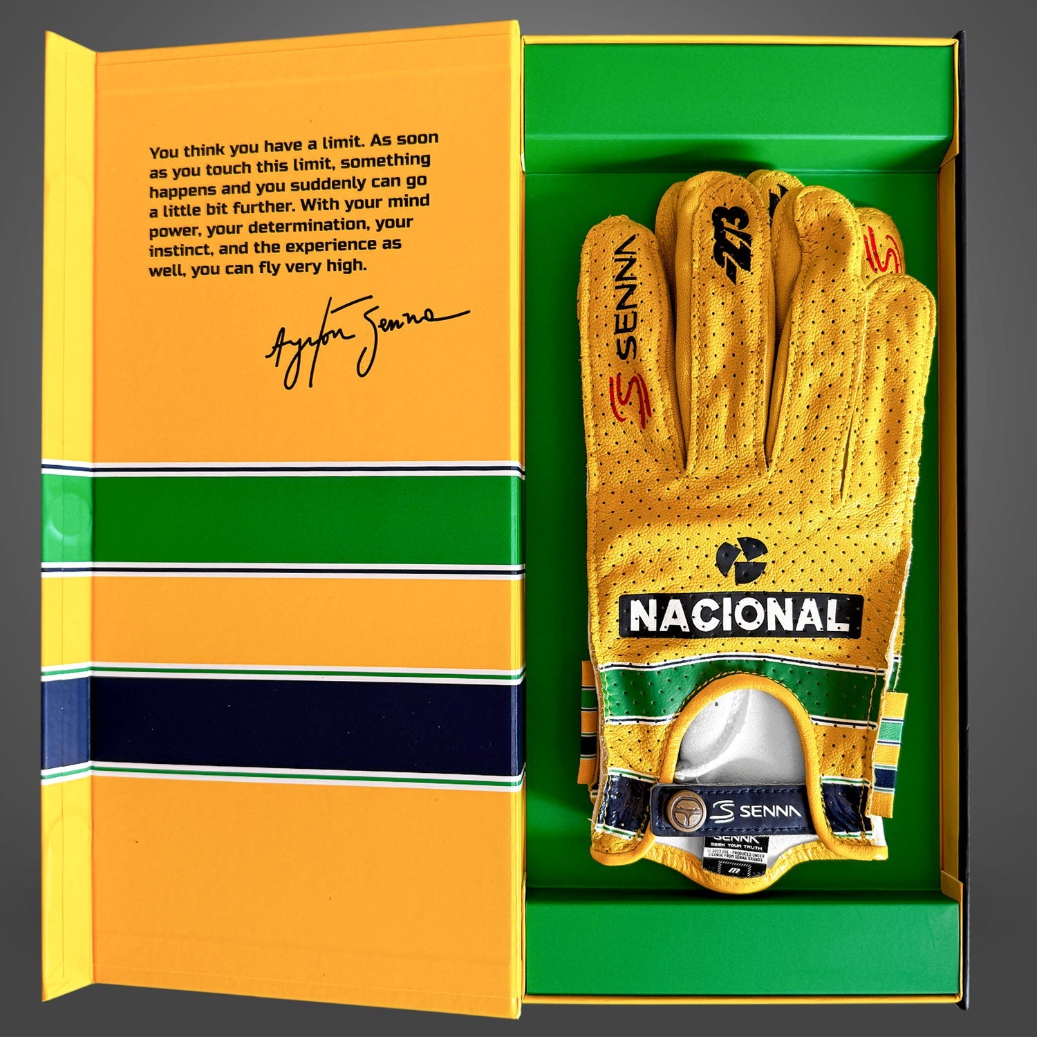 -273 x AYRTON SENNA DRIVING GLOVE Yellow - Glove | DASH RACEGEAR