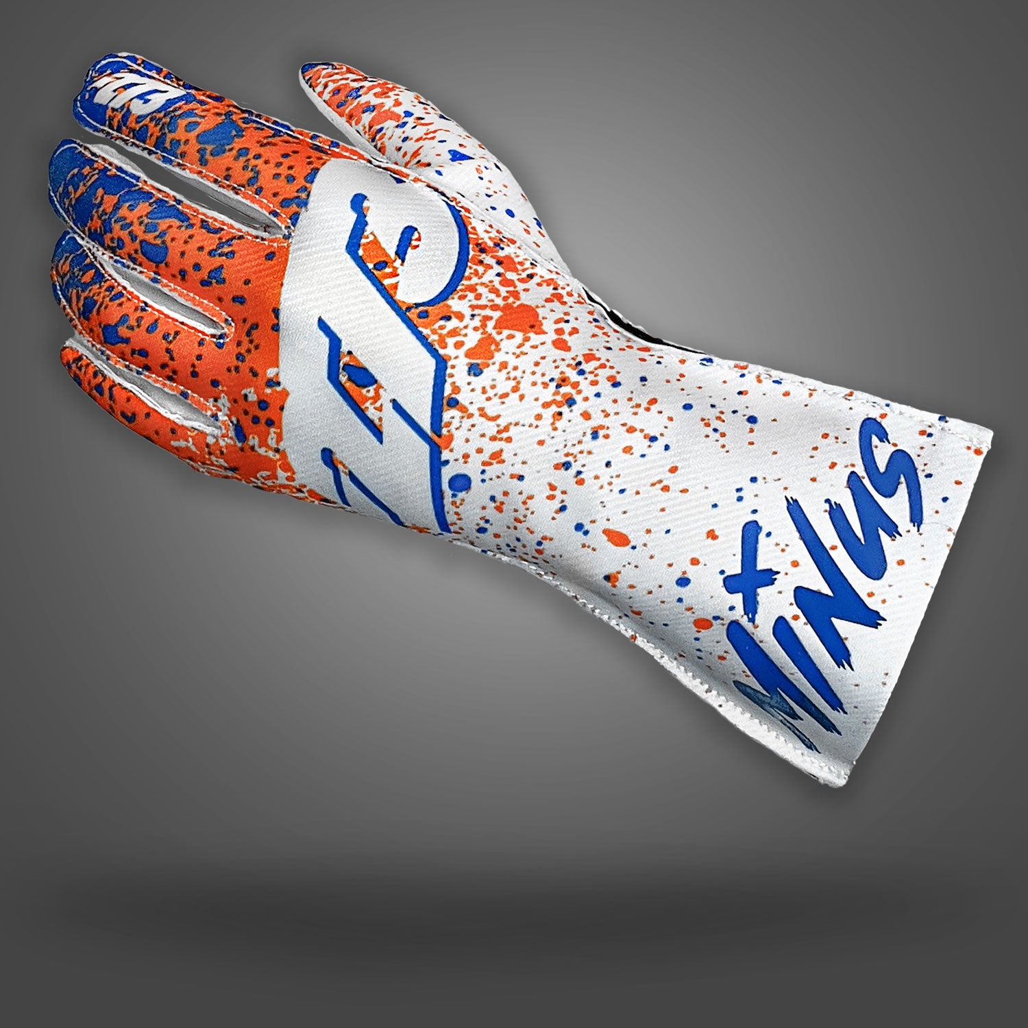 DRIP EVO - Orange/Blue/White - Asymmetric - Glove | DASH RACEGEAR