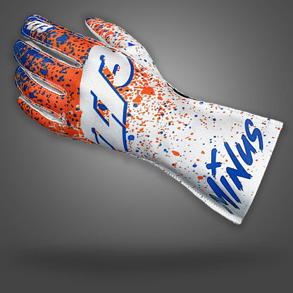 DRIP EVO - Orange/Blue/White - Asymmetric - Glove | DASH RACEGEAR