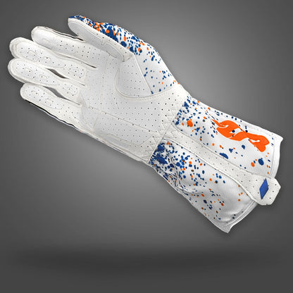 DRIP EVO - Orange/Blue/White - Asymmetric - Glove | DASH RACEGEAR