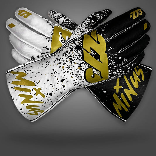 DRIP - Black/White/Gold Asymmetric - Glove | DASH RACEGEAR