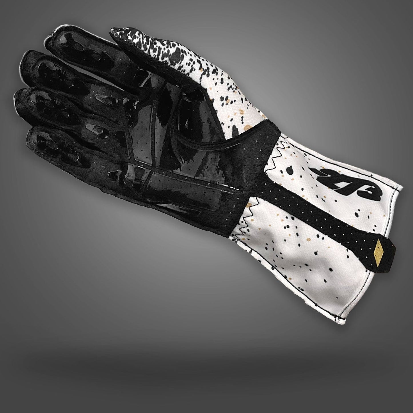 DRIP - Black/White/Gold Asymmetric - Glove | DASH RACEGEAR