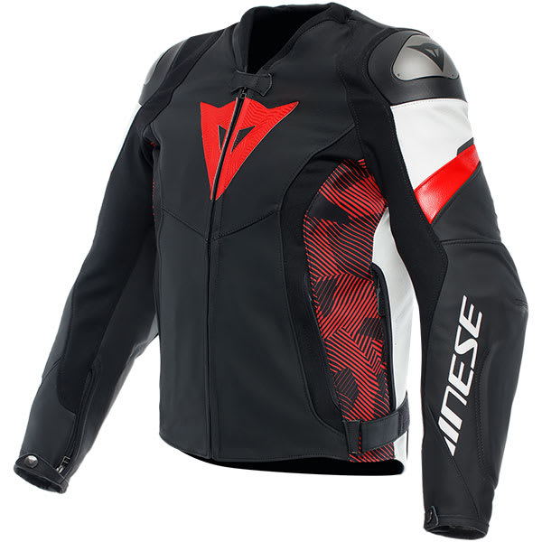 Dainese Avro 5 Leather Jacket - Black / Lava Red / White by Dainese - clearance motorcycle jacket