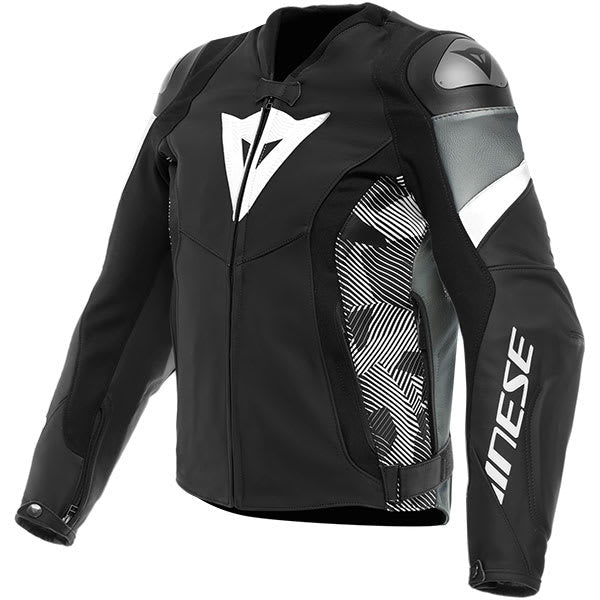 Dainese Avro 5 Leather Jacket - Black / White / Anthracite by Dainese - clearance motorcycle jacket