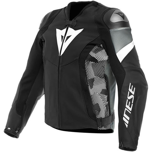Dainese Avro 5 Leather Jacket - Black / White / Anthracite by Dainese - clearance motorcycle jacket