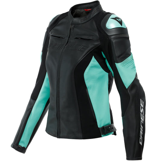 Dainese Ladies Racing 4 Leather Jacket - Black / Acqua Green by Dainese - clearance motorcycle jacket
