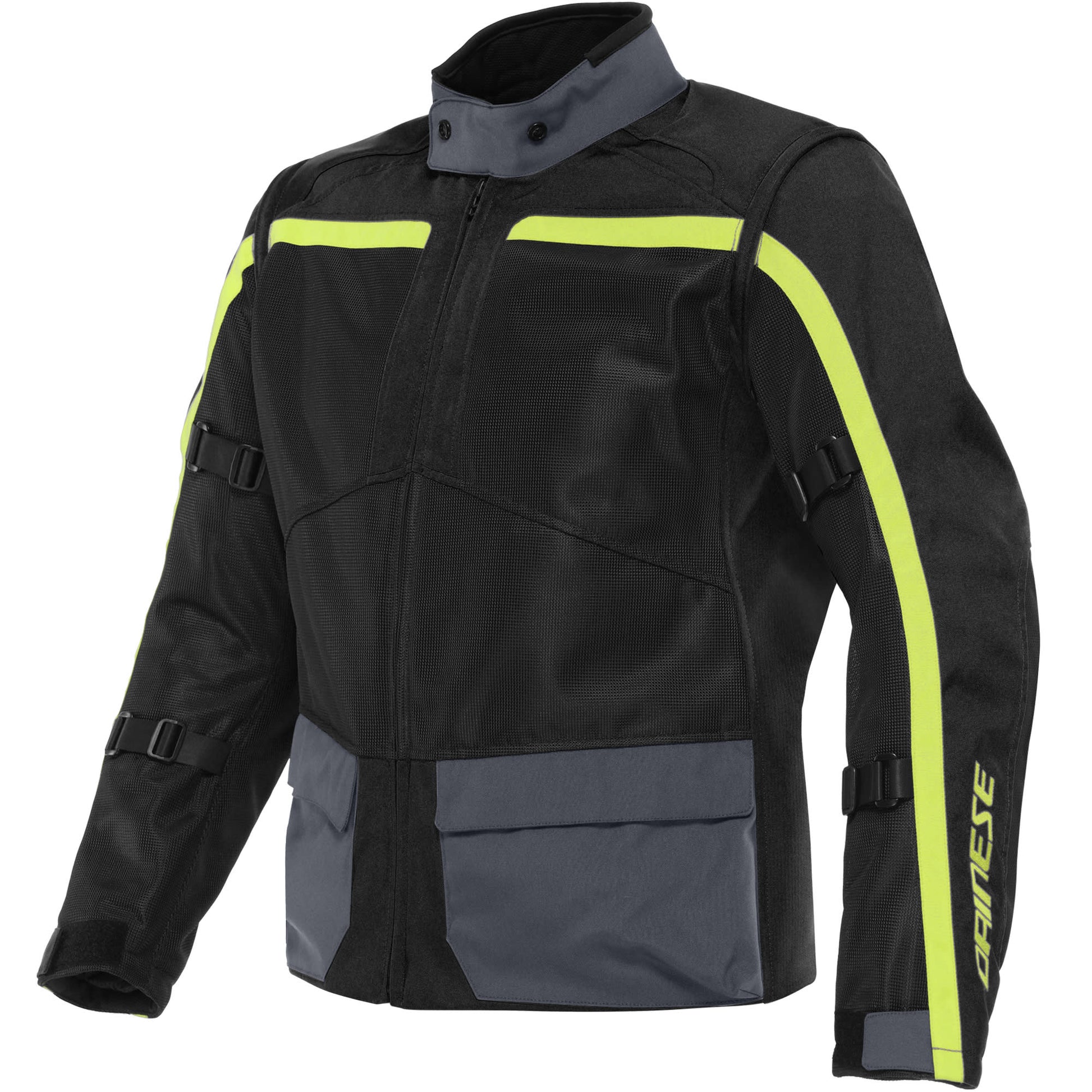 Dainese Outlaw Textile Jacket - Black / Black / Ebony / Fluo Yellow by Dainese - clearance motorcycle jacket