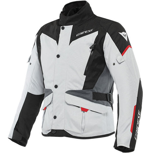 Dainese Tempest 3 D-Dry Textile Jacket - Glacier Grey / Black / Lava Red by Dainese - clearance motorcycle jacket