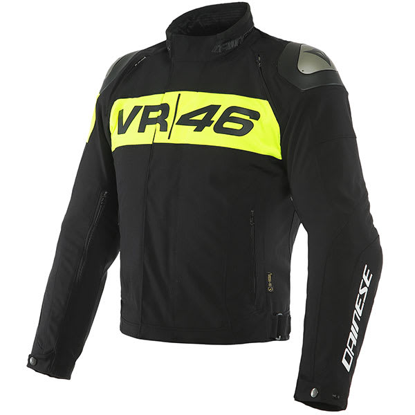 Dainese VR46 Podium D-Dry Textile Jacket - Black / Fluo Yellow by Dainese - clearance motorcycle jacket