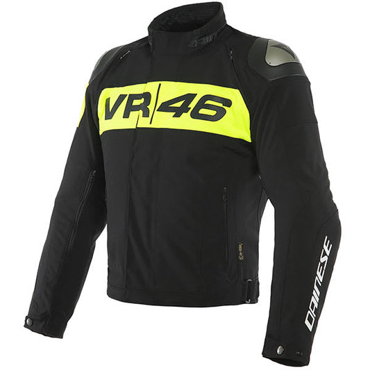 Dainese VR46 Podium D-Dry Textile Jacket - Black / Fluo Yellow by Dainese - clearance motorcycle jacket
