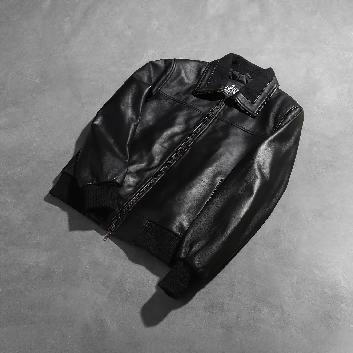 Air Rolf Black Leather Bomber Jacket by Dash Racegear - men Jacket view 7
