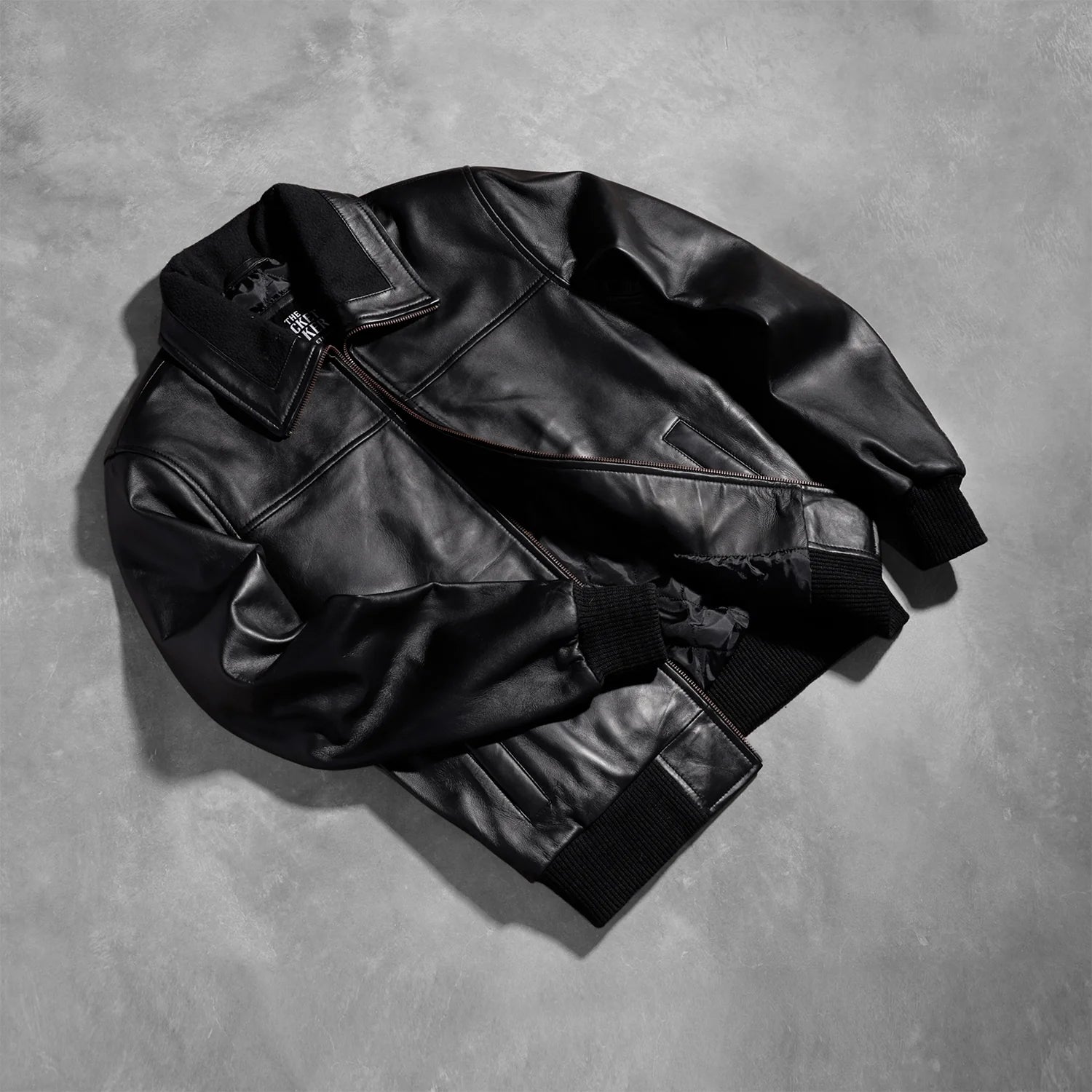 Air Rolf Black Leather Bomber Jacket by Dash Racegear - men Jacket view 8