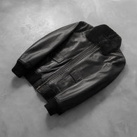 Airin G-1 Black Leather Bomber Jacket by Dash Racegear - men Jacket view 7
