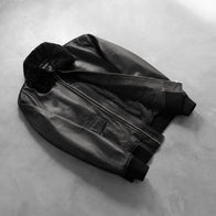 Airin G-1 Black Leather Bomber Jacket by Dash Racegear - men Jacket view 8