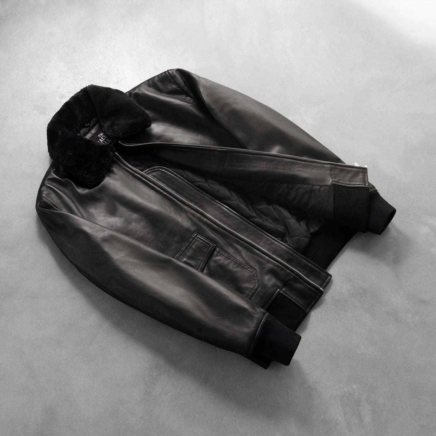 Airin G-1 Black Leather Bomber Jacket by Dash Racegear - men Jacket view 8