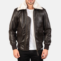 Airin G-1 Brown Leather Bomber Jacket by Dash Racegear - men Jacket view 1