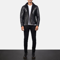 Alberto Shearling Black Leather Jacket by Dash Racegear - men Jacket view 4