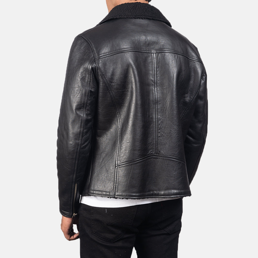 Alberto Shearling Black Leather Jacket by Dash Racegear - men Jacket view 5