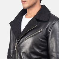 Alberto Shearling Black Leather Jacket by Dash Racegear - men Jacket view 6