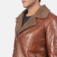 Alberto Shearling Brown Leather Jacket by Dash Racegear - men Jacket view 6