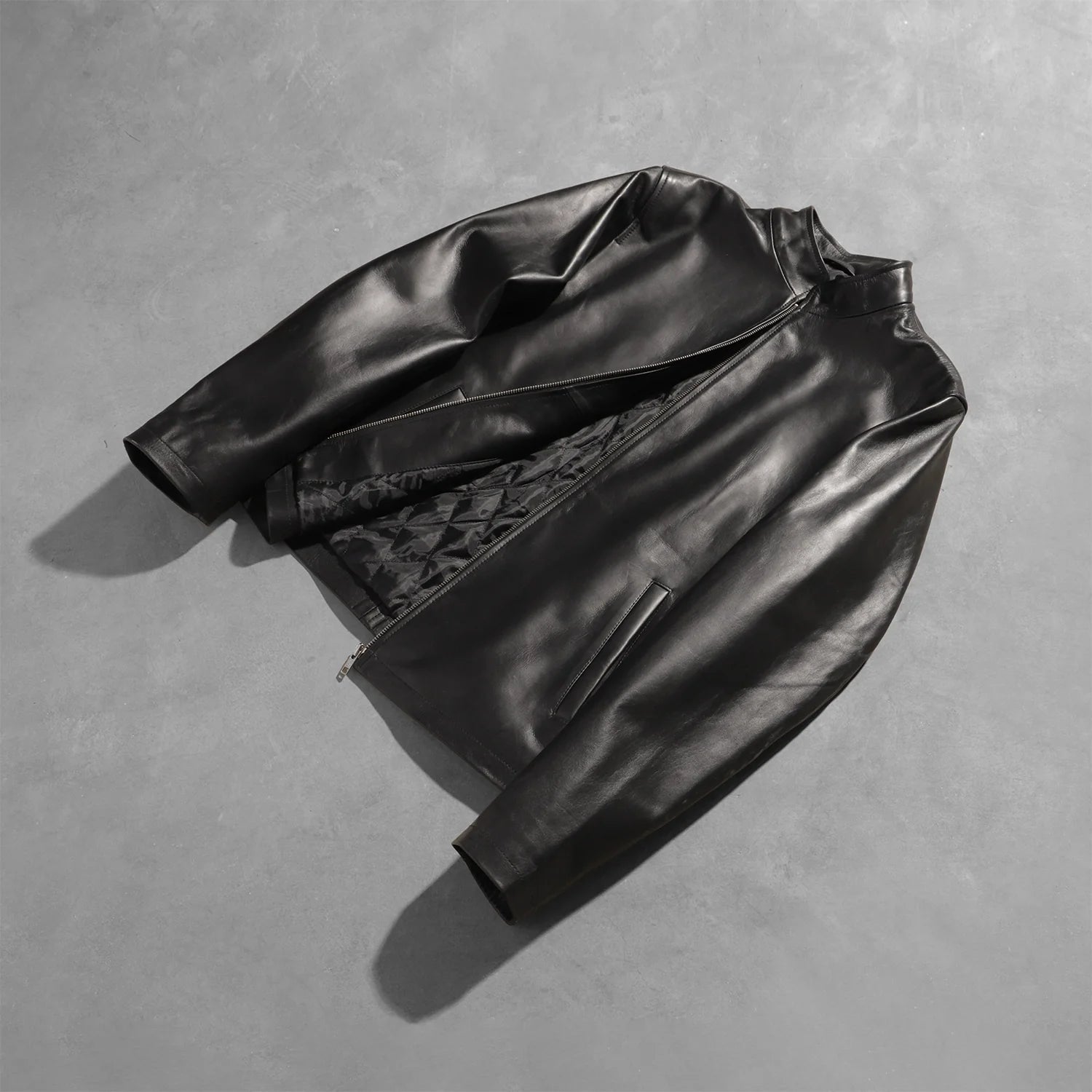 Alex Black Leather Biker Jacket by Dash Racegear - men Jacket view 7