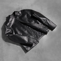 Alex Black Leather Biker Jacket by Dash Racegear - men Jacket view 8