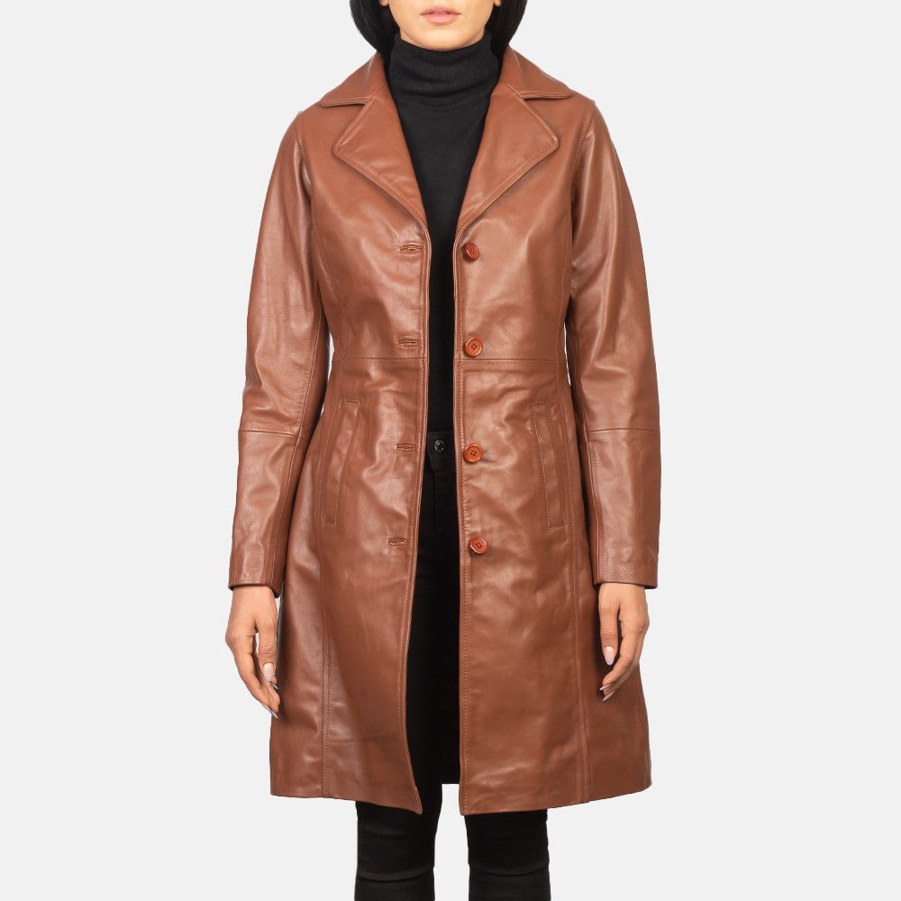 Alexis Brown Single Breasted Leather Coat by Dash Racegear - women Jacket view 1