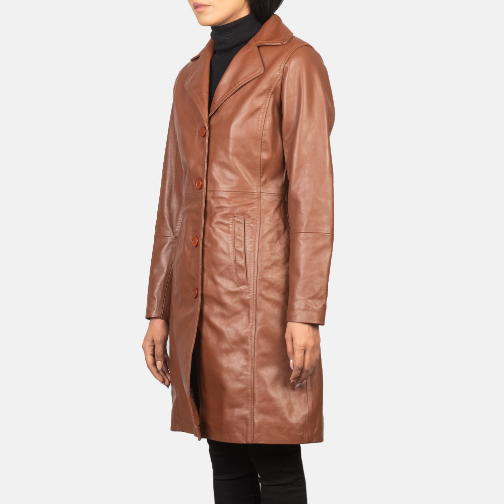 Alexis Brown Single Breasted Leather Coat by Dash Racegear - women Jacket view 2