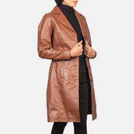 Alexis Brown Single Breasted Leather Coat by Dash Racegear - women Jacket view 4