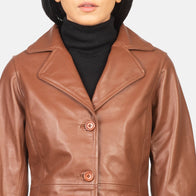 Alexis Brown Single Breasted Leather Coat by Dash Racegear - women Jacket view 5