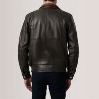 Alfred Brown Leather Bomber Jacket by Dash Racegear - men Jacket view 5